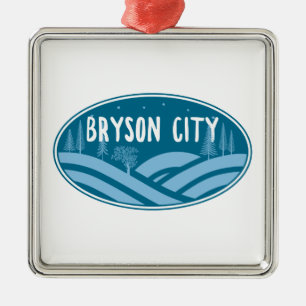 Ornement Carré Argenté Bryson City Caroline du Nord Extérieur