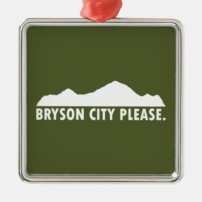 Ornement Carré Argenté Bryson City S'Il Vous Plaît (Devant)