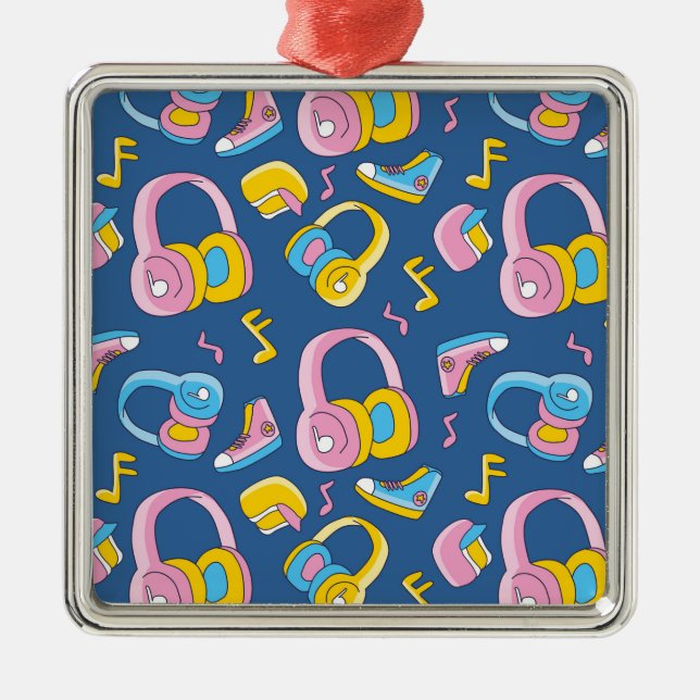 Ornement Carré Argenté Bunter Musikmix en rosa, blau, gelée (Devant)