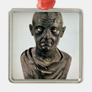 Ornement Carré Argenté Buste de Publius Cornélius Scipio 'Africanus