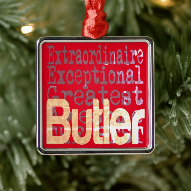 Ornement Carré Argenté Butler Extraordinaire (Arbre)