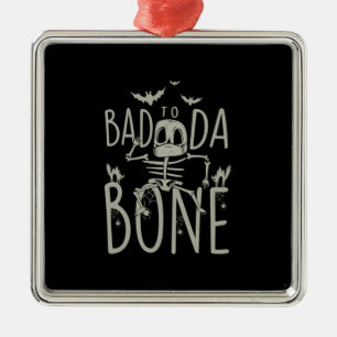 Ornement Carré Argenté Cadeau Halloween   Mauvais À Da Os