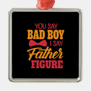 Ornement Carré Argenté Cadeaux papa Je Dis Père Figure