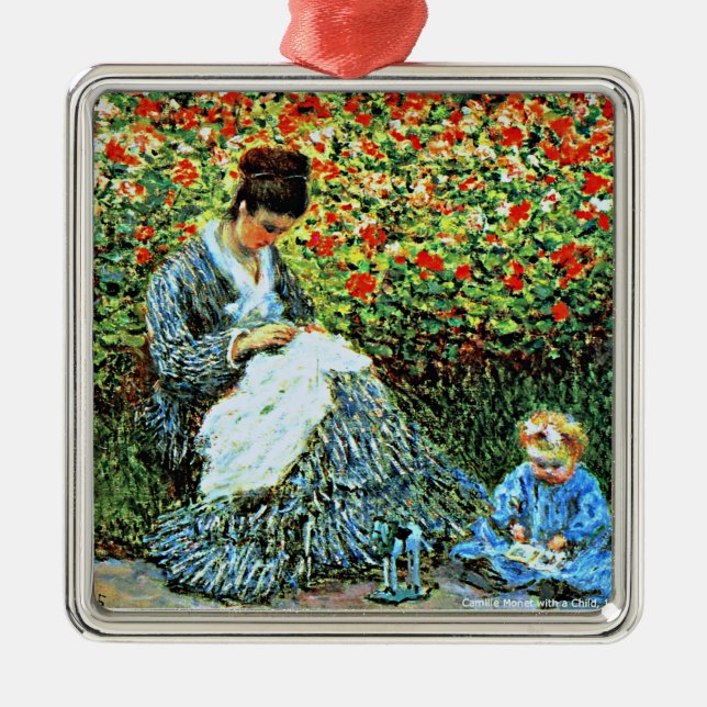 Ornement Carré Argenté Camille Monet et Child, (Devant)