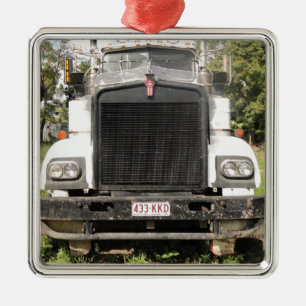 Ornement Carré Argenté Camion classique de Kenworth