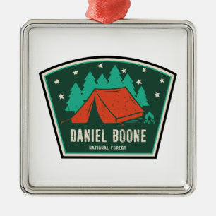 Ornement Carré Argenté Camping forestier national Daniel Boone