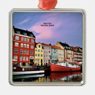 Ornement Carré Argenté Canal Nyhavn, Copenhague, Danemark, 