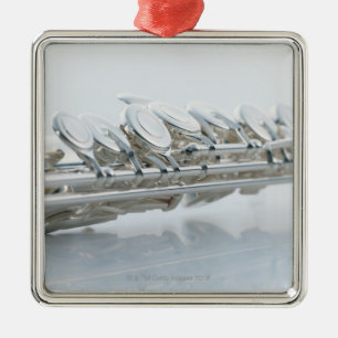 Ornement Carré Argenté Cannelure