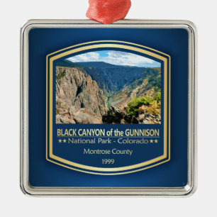 Ornement Carré Argenté Canyon noir de la Gunnison (PF1)