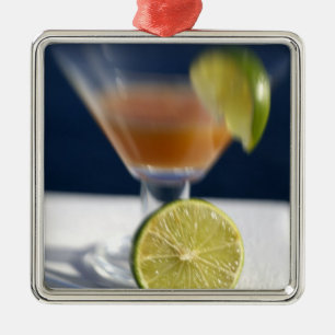 Ornement Carré Argenté Caraïbes, îles Vierges. punch au rhum tropical,