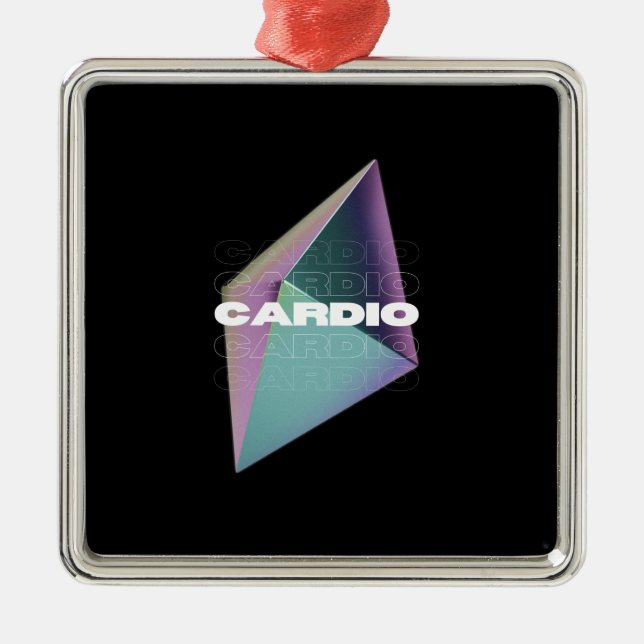 Ornement Carré Argenté Cardio (Devant)