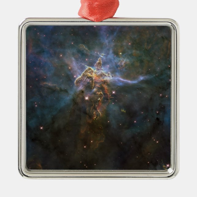 Ornement Carré Argenté Carina Nebula Etoile Colliers (Devant)
