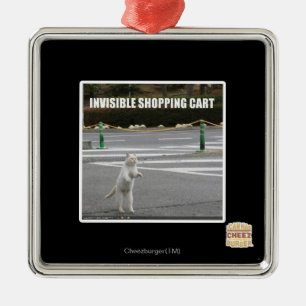 ORNEMENT CARRÉ ARGENTÉ CARTE COMMERCIALE INVISIBLE