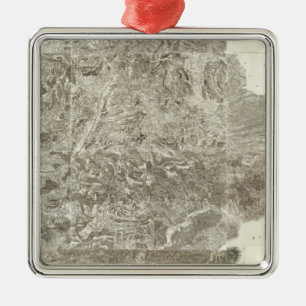 Ornement Carré Argenté Carte composée de la France