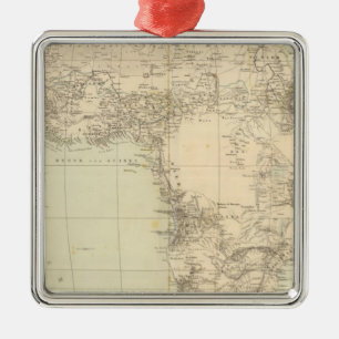 Ornement Carré Argenté Carte d'atlas de l'Afrique montrant des colonies