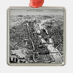 Ornement Carré Argenté Carte de Paris, 1620