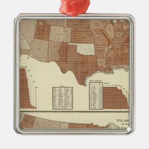 Ornement Carré Argenté Carte statistique des décès