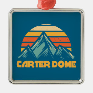 Ornement Carré Argenté Carter Dome New Hampshire Retro Turquoise