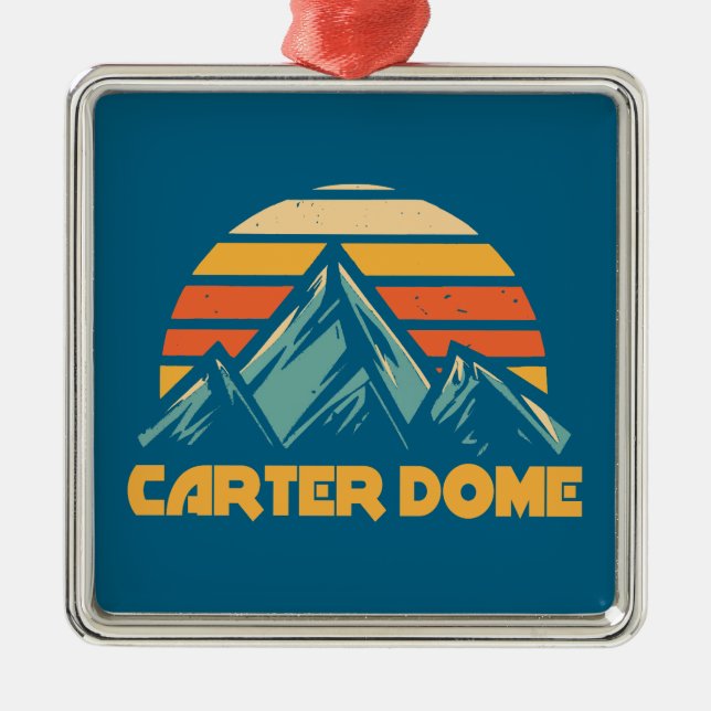 Ornement Carré Argenté Carter Dome New Hampshire Retro Turquoise (Devant)