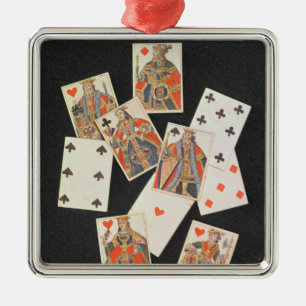 Ornement Carré Argenté Cartes de jeu
