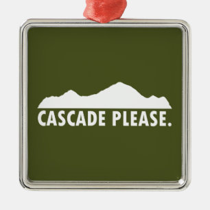Ornement Carré Argenté Cascade Idaho S'Il Vous Plaît