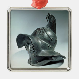 Ornement Carré Argenté Casque en bronze de gladiateur de Thracian,