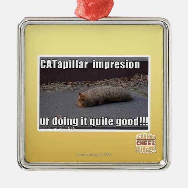 Ornement Carré Argenté CATapillar (Devant)