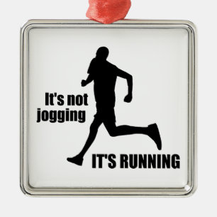 Ornement Carré Argenté Ce n'est pas Jogging qu'il tourne