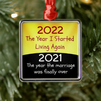 Ornement Carré Argenté Célébration du divorce 2021