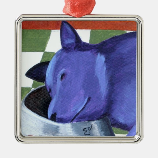 Ornement Carré Argenté C'est sixo'clock quelque part (Devant)