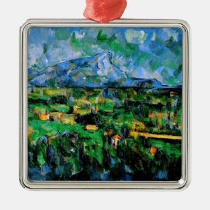 Ornement Carré Argenté Cezanne - Mont Sainte Victoire,