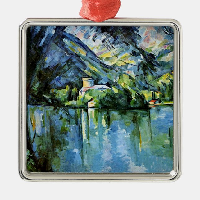 Ornement Carré Argenté Cezanne - The Lac d'Annecy (Devant)