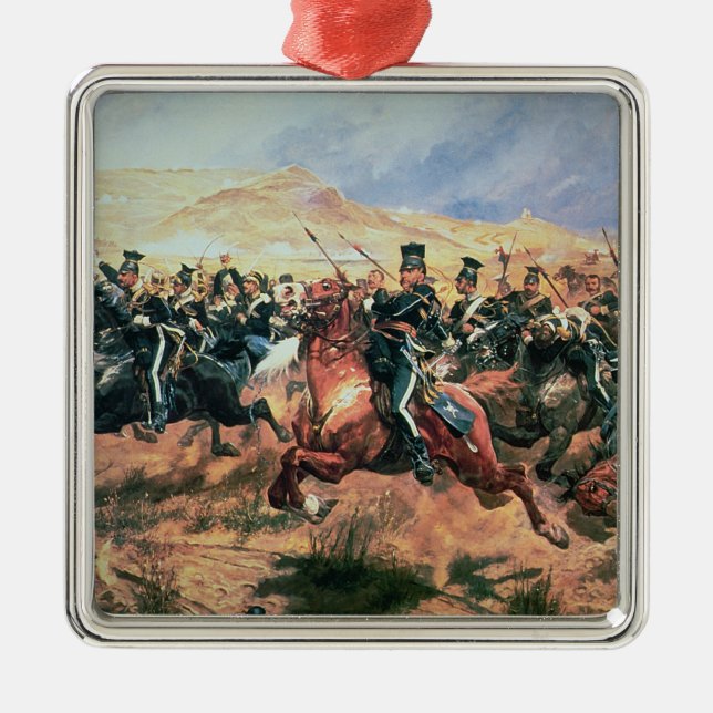 Ornement Carré Argenté Charge de la brigade légère (Devant)