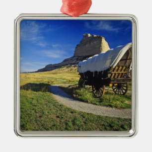 Ornement Carré Argenté chariot Conestoga à Scottsbluff National