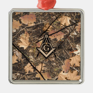 Ornement Carré Argenté Chasse au camouflage Carré Compass