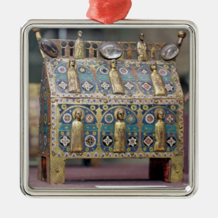 Ornement Carré Argenté Chasse de reliquaire, Limoges, c.1200-50