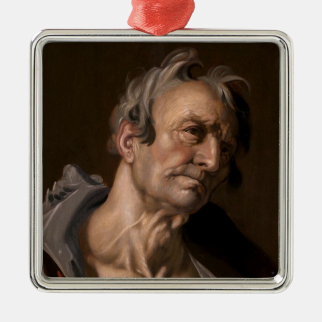 Ornement Carré Argenté Chef d'un vieil homme par Abraham Bloemaert (Devant)