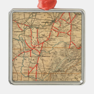 Ornement Carré Argenté Chemin de fer Louisville et Nashville