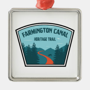 Ornement Carré Argenté Chemin du patrimoine du canal de Farmington