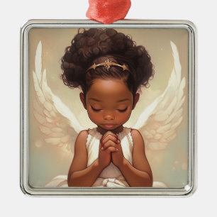 Ornement Carré Argenté Chéri Black Angel Spirit