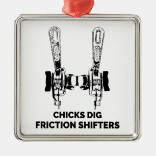 Ornement Carré Argenté Chicks Creg Friction Shifters Bicycle