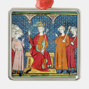Ornement Carré Argenté Childeric II, roi de Merovingian d'Austrasia