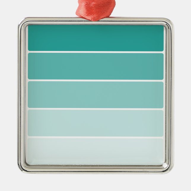 Ornement Carré Argenté Chip bleu turquoise (Devant)