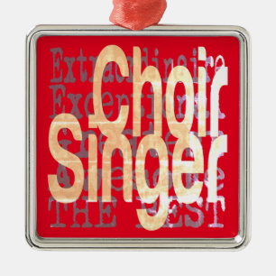 Ornement Carré Argenté Choir Singer Extraordinaire