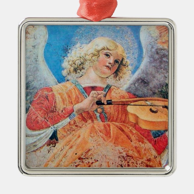 Ornement Carré Argenté CHRISTMAS ANGEL Blue Sapphire (Devant)