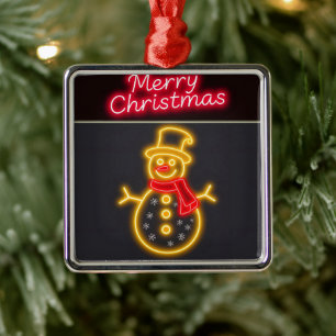 Ornement Carré Argenté Christmas Neon Modern Holiday Collection