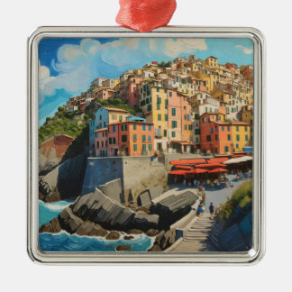 Ornement Carré Argenté Cinque Terre