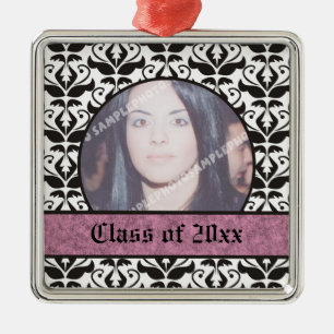 Ornement Carré Argenté Classe de 2012 Grad Graduation damask photo