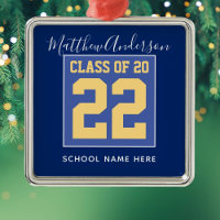 Classe de 2023 Elégant Royal Blue & Gold Graduatio
