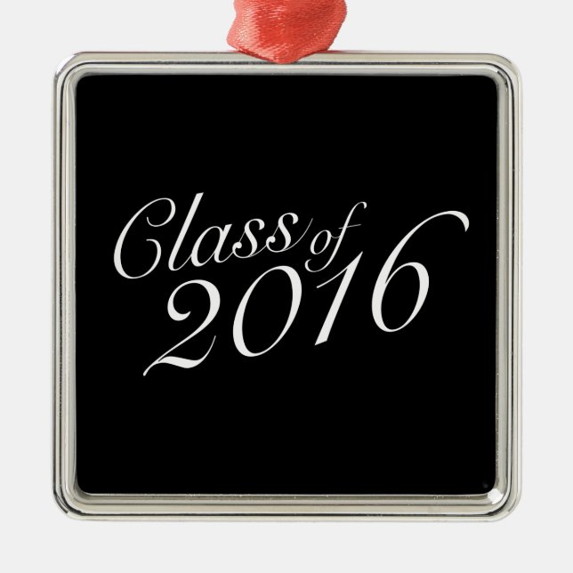 Ornement Carré Argenté Classe de diplômé du lycée 2016 (Devant)